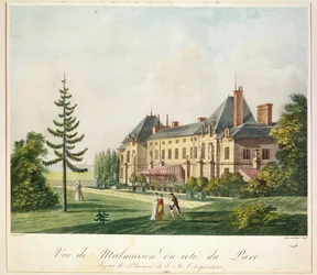 Ansicht von Malmaison vom Park aus, graviert von Marchand Lefebvre, ca. 1790-1810